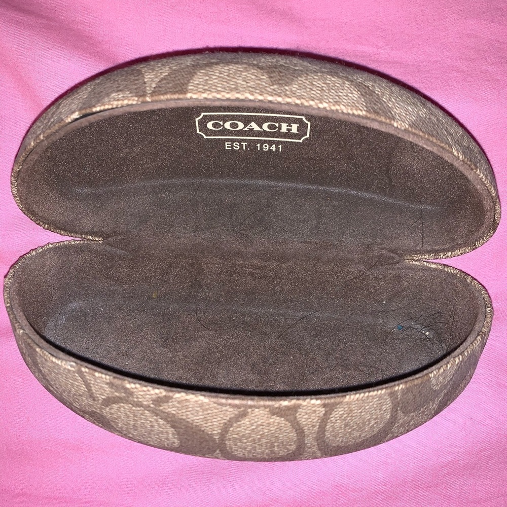 brown coach sunglasses holder - like new